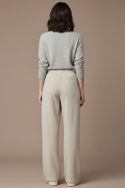 Pantalon Japonais Beige Ample Doux Confortable Décontracté - Molleton - vue 2