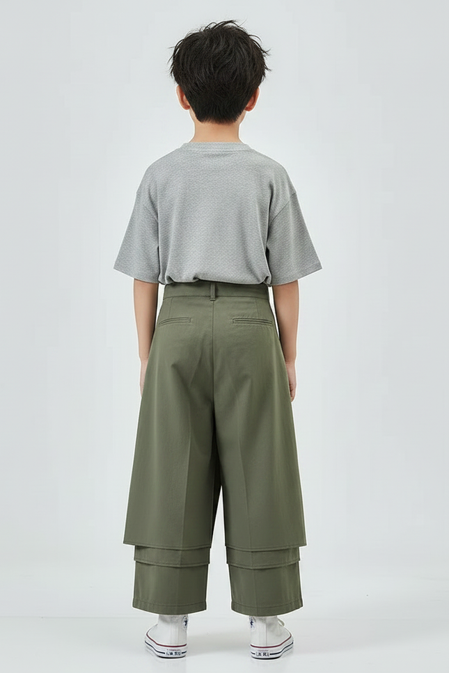 Pantalon Japonais Kaki Ample Coton Enfant Original - vue 2