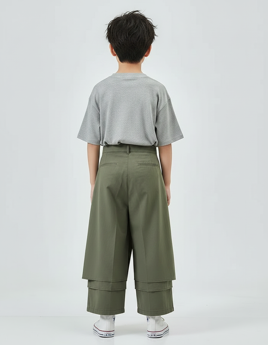 Pantalon Japonais Kaki Ample Coton Enfant Original - vue 2