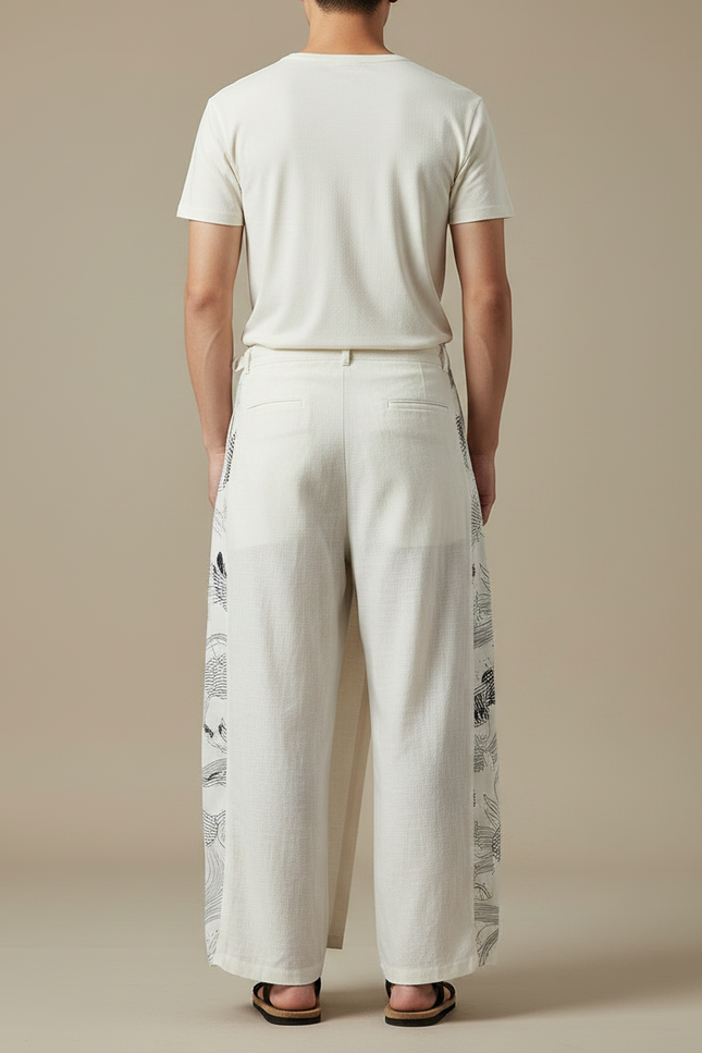 Pantalon Japonais Samouraï - Beige Lin - vue 2