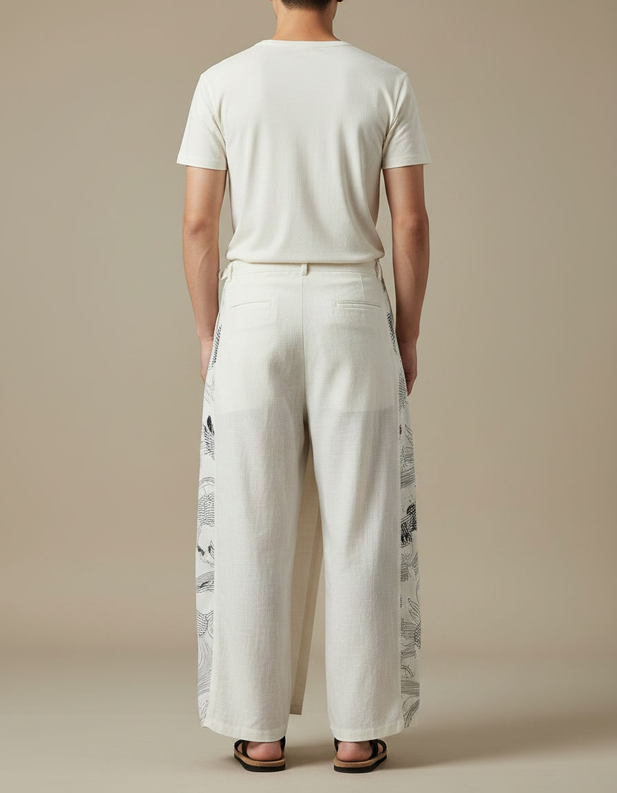 Pantalon Japonais Samouraï - Beige Lin - vue 2