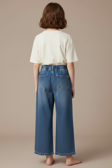 Pantalon Japonais Denim Ample Bleu Fille Décontracté - Jean - vue 2
