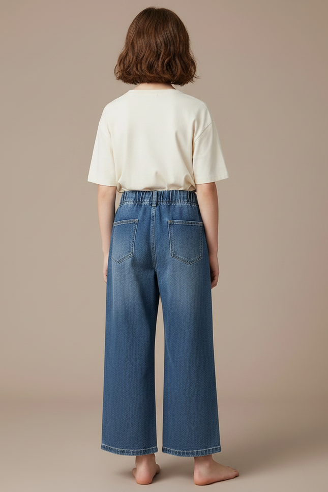 Pantalon Japonais Denim Ample Bleu Fille Décontracté - Jean - vue 2