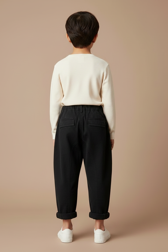 Pantalon Japonais Noir Ample Coton Enfant - vue 2
