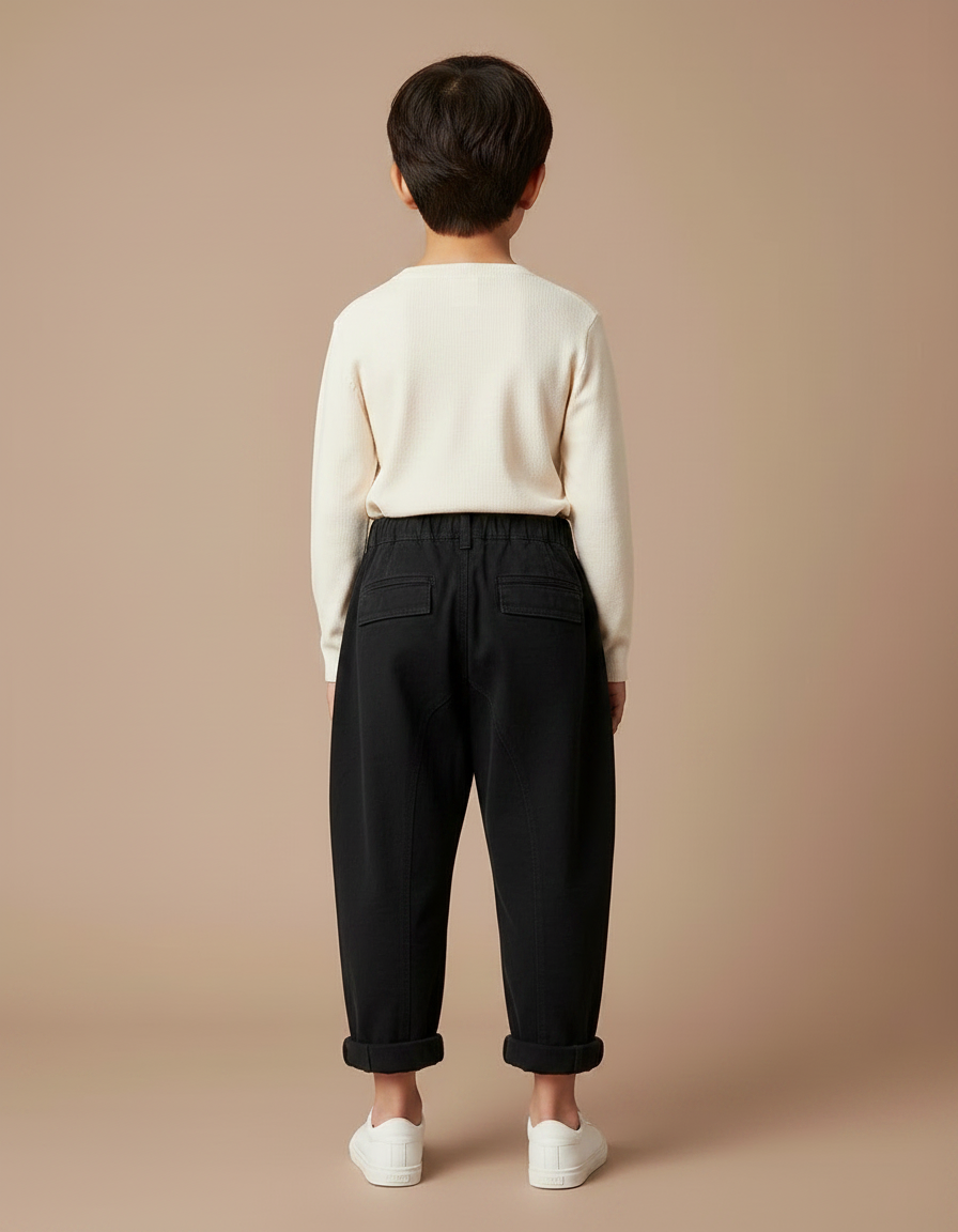 Pantalon Japonais Noir Ample Coton Enfant - vue 2