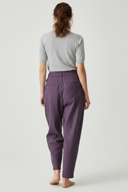 Pantalon Japonais Violet Ample Fluide Hiver - Laine - vue 2