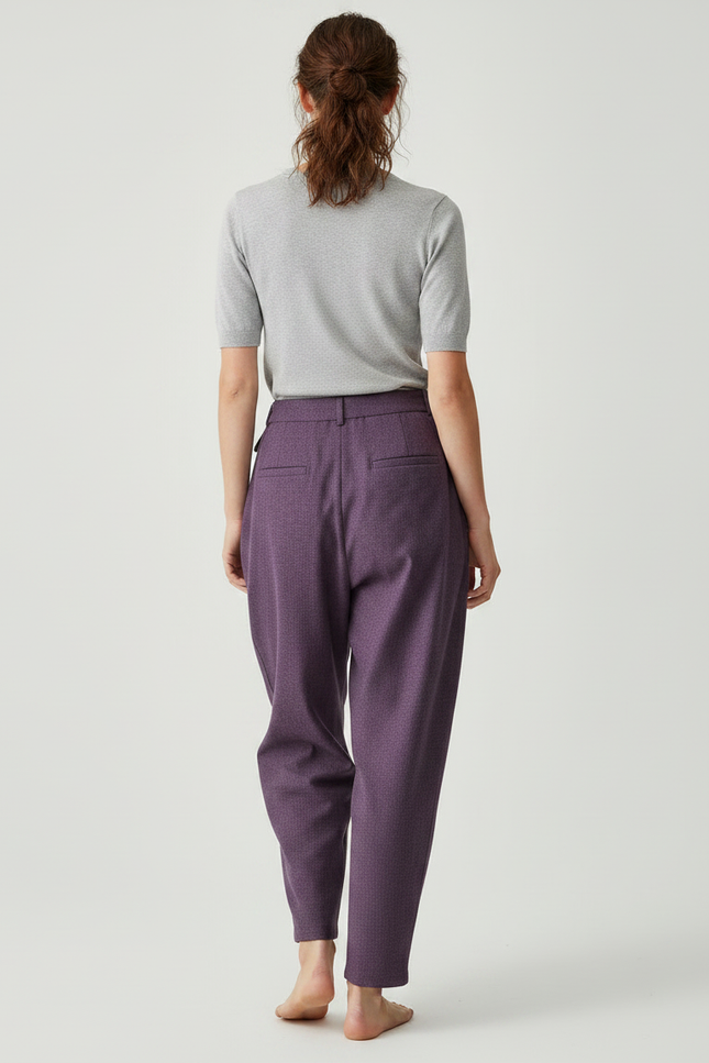 Pantalon Japonais Violet Ample Fluide Hiver - Laine - vue 2