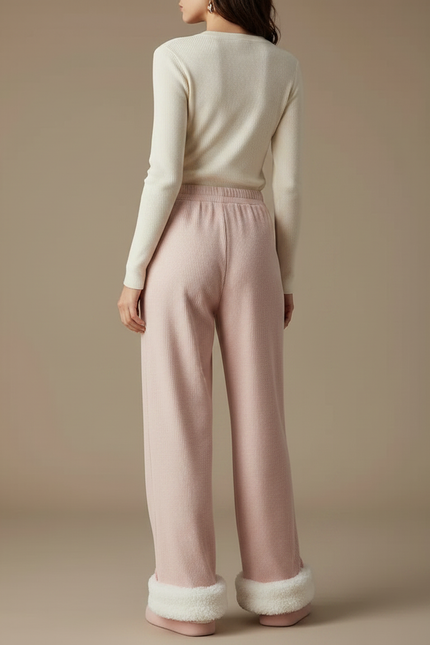 Pantalon Japonais Rose Ample Molletonné Oreilles Mignonnes - vue 2