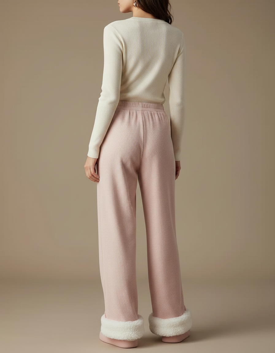 Pantalon Japonais Rose Ample Molletonné Oreilles Mignonnes - vue 2