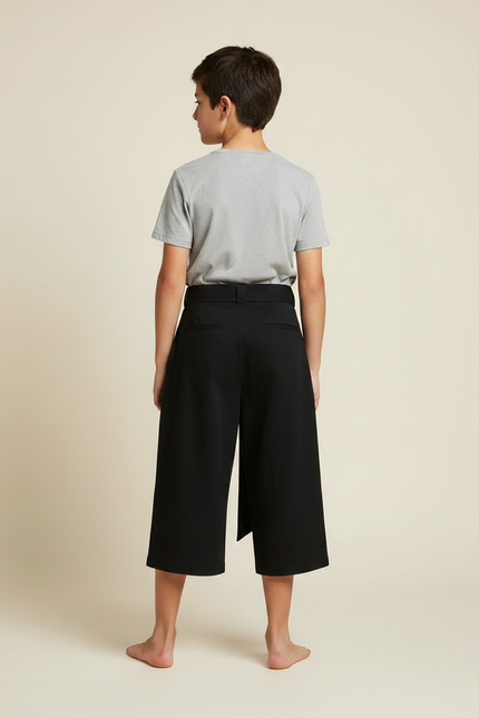 Pantalon Costume Japonais - Noir Gabardine - vue 2