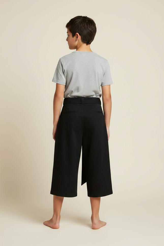 Pantalon Costume Japonais - Noir Gabardine - vue 2