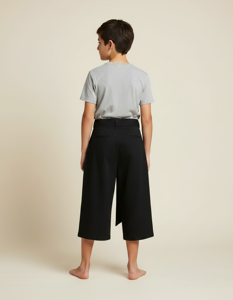Pantalon Costume Japonais - Noir Gabardine - vue 2