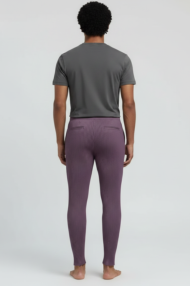 Pantalon Japonais Plissé Violet Ample Décontracté Homme - Polyester - vue 2