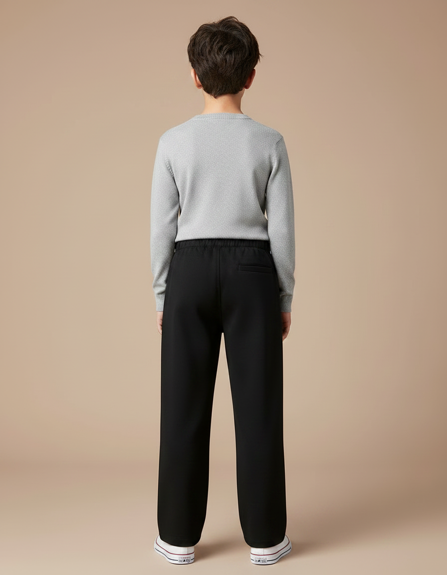 Pantalon Japonais Noir Ample Décontracté Garçon - Molleton - vue 2