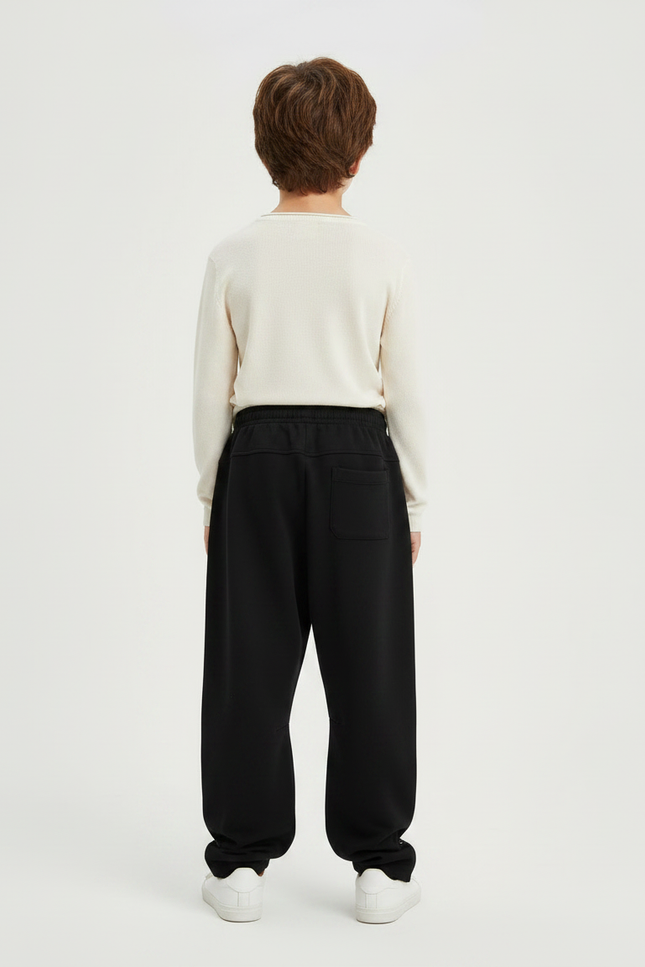 Pantalon Japonais Noir Large Streetwear Imprimé Gothique - Molleton - vue 2