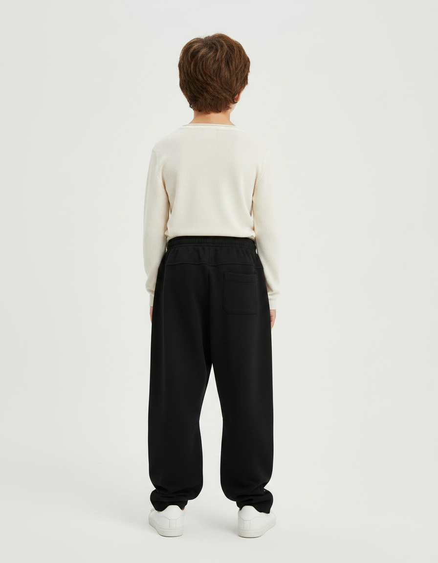 Pantalon Japonais Noir Large Streetwear Imprimé Gothique - Molleton - vue 2