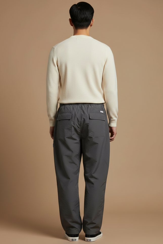 Pantalon Japonais Gris Ample Cordon Respirant - Polyester - vue 2