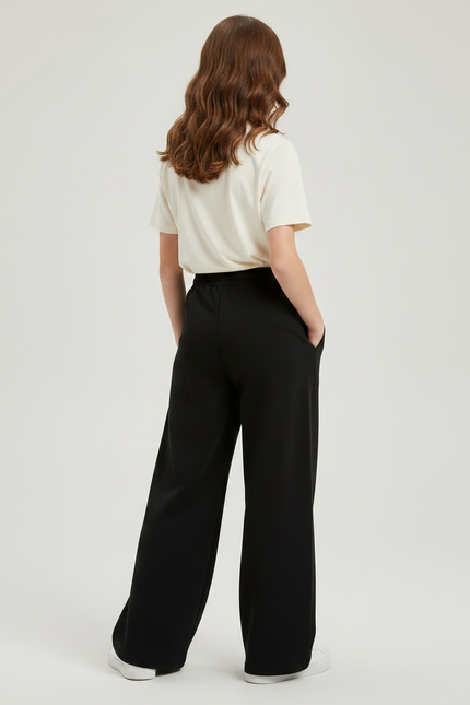 Pantalon Japonais Noir Ample Sport Confortable Fille - Molleton - vue 2