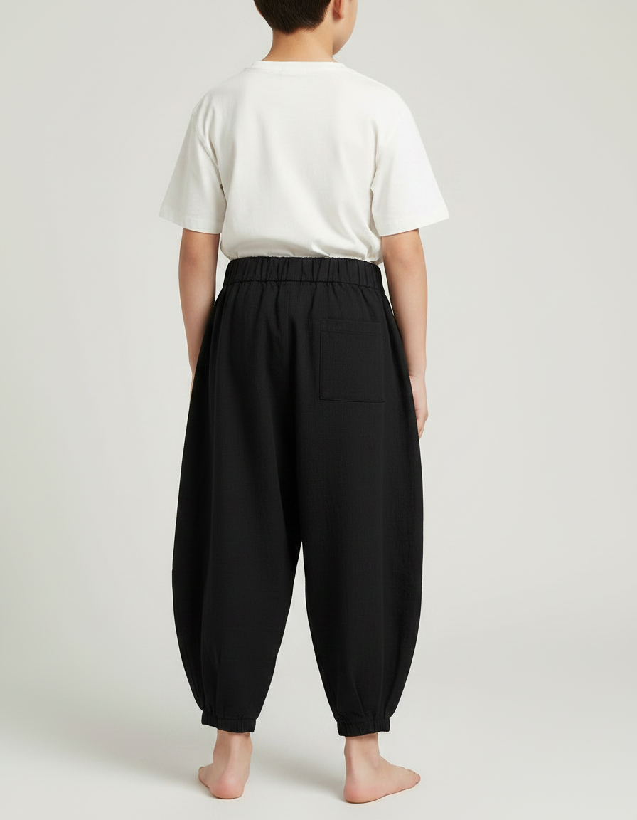 Pantalon Japonais Noir Bouffant Coton Enfants - vue 2