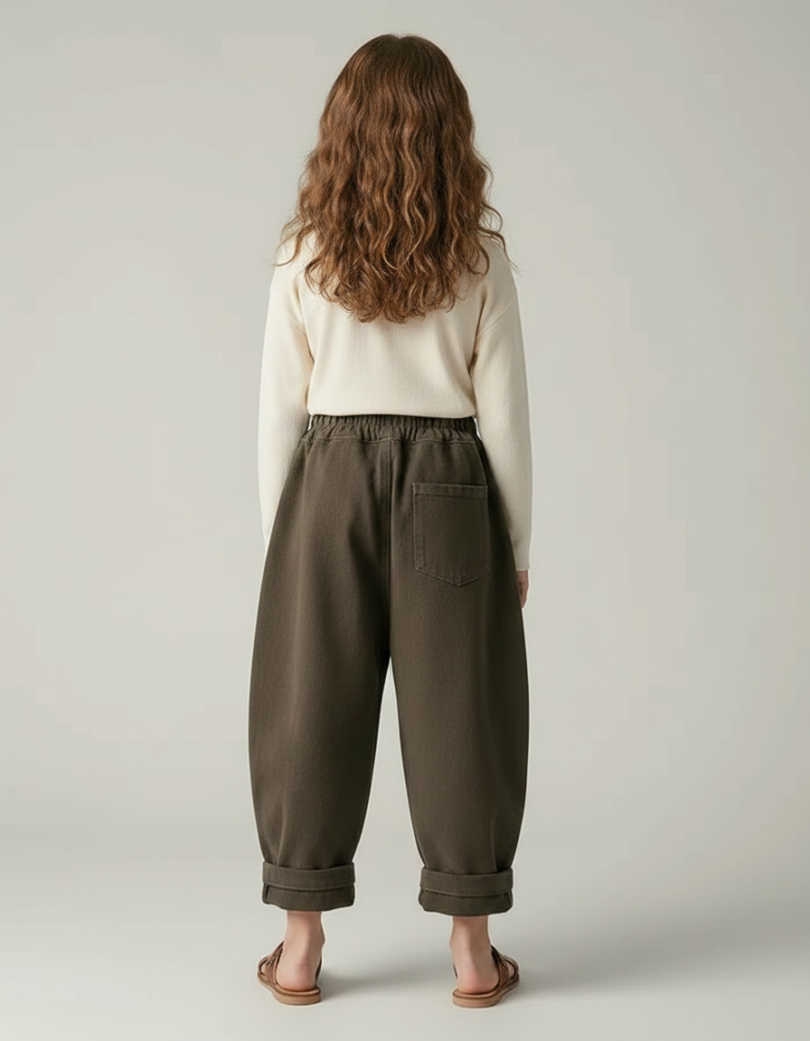 Pantalon Japonais Kaki Ample Coton Décontracté Enfant - Molleton - vue 2