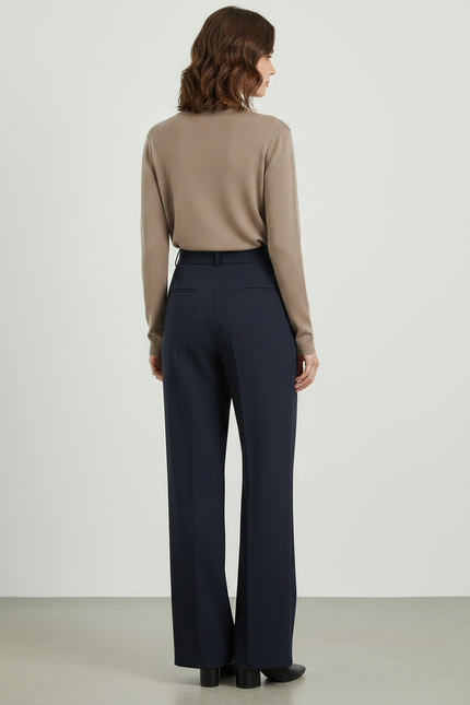 Pantalon Japonais Marine Ample Fluide Élégant Femme - Viscose - vue 2