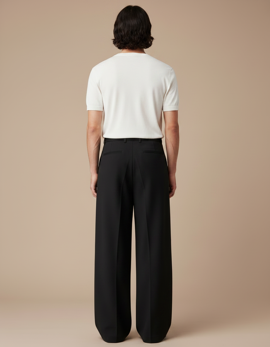 Pantalon Japonais Homme Noir Ample Hakama - Polyester - vue 2