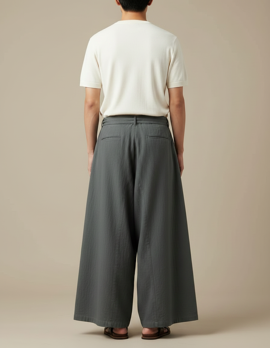 Pantalon Jupe Japonais - Kaki Lin - vue 2