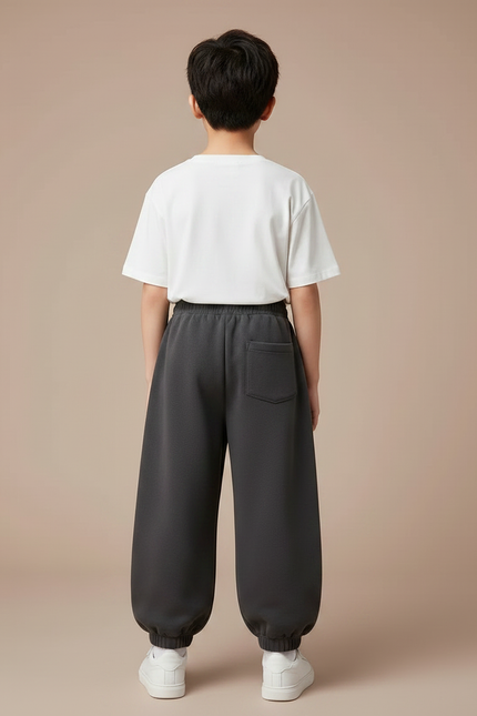 Pantalon Japonais Gris Ample Décontracté Confortable - Molleton - vue 2