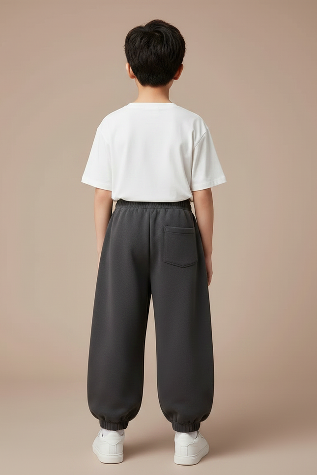 Pantalon Japonais Gris Ample Décontracté Confortable - Molleton - vue 2