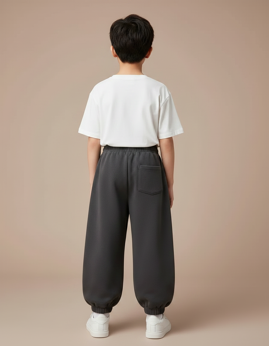 Pantalon Japonais Gris Ample Décontracté Confortable - Molleton - vue 2