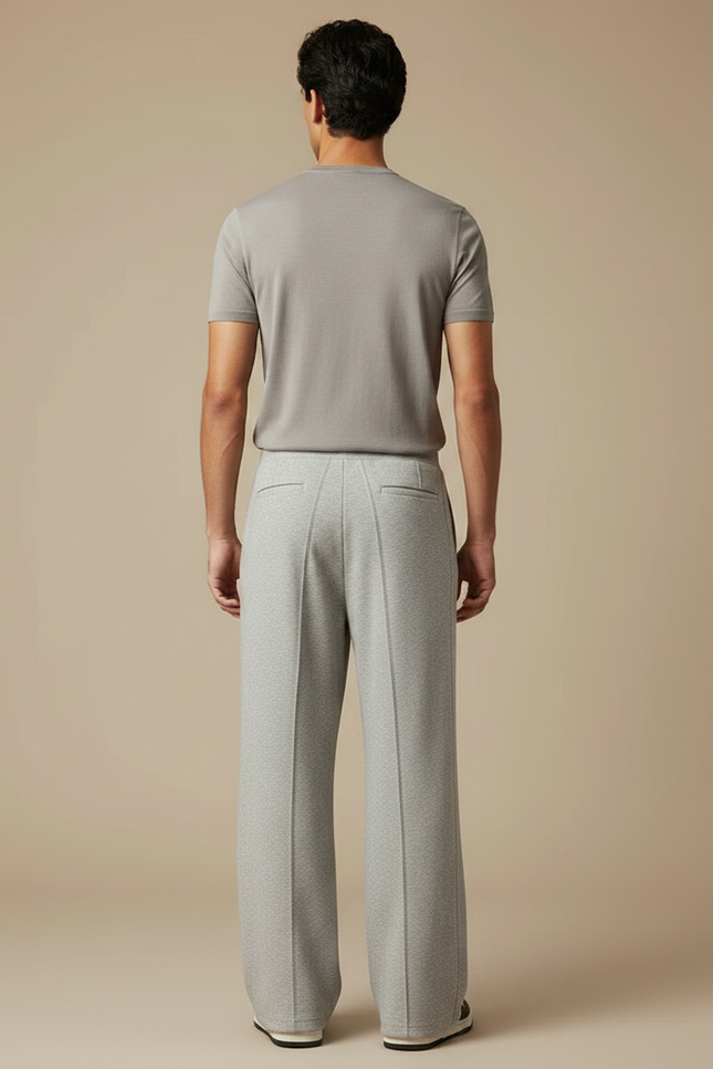 Pantalon Japonais Gris Ample Coton Confortable Décontracté - Molleton - vue 2