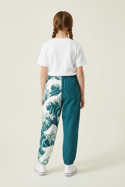 Pantalon Japonais Vagues Bicolore Ample Enfant - Multicolore Polyester - vue 2