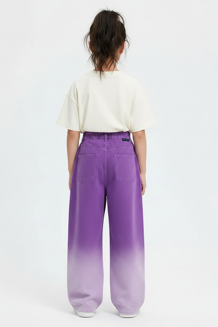 Pantalon Japonais Violet Dégradé Ample Coton Enfant - Jean - vue 2