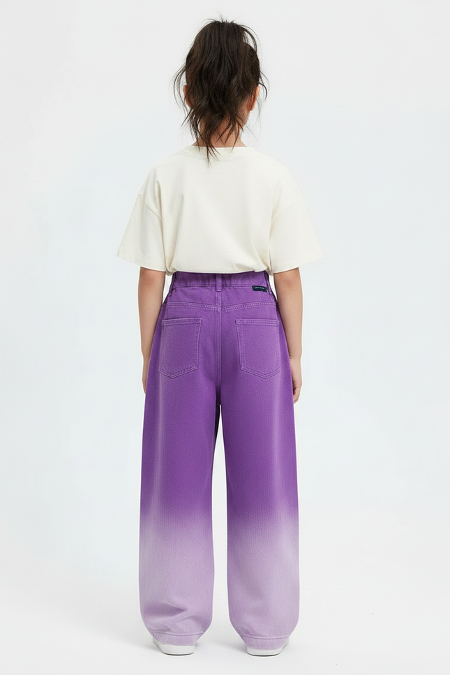 Pantalon Japonais Violet Dégradé Ample Coton Enfant - Jean - vue 2