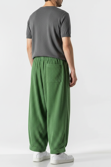 Pantalon Velours Japonais - Vert Cordé - vue 2