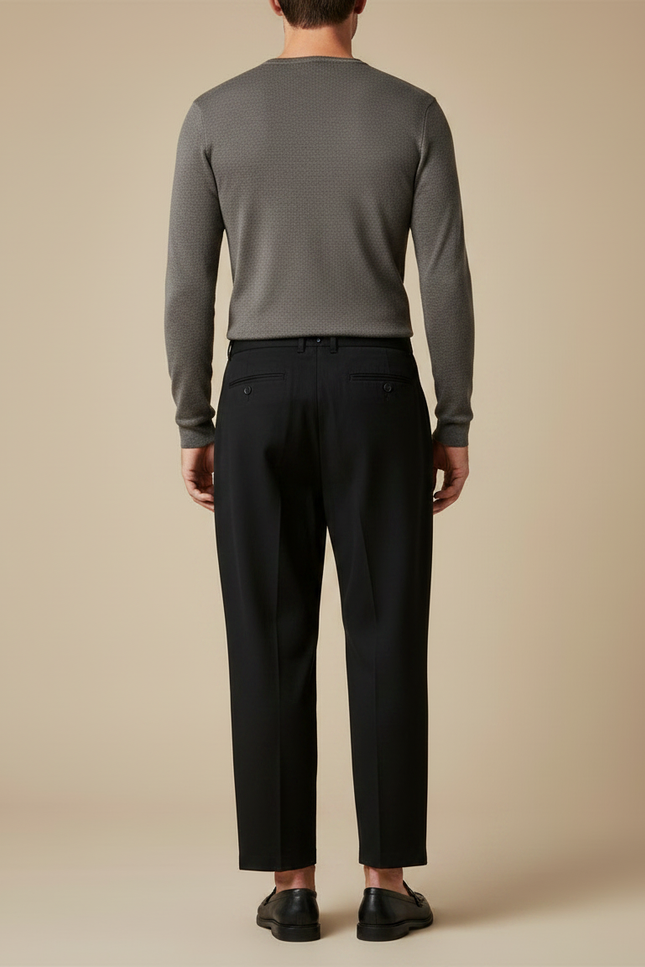 Pantalon Japonais Homme Noir Ample - Gabardine - vue 2