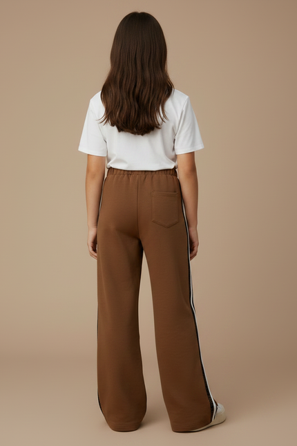 Pantalon Japonais Marron Ample Sport Leopard Fille - Molleton - vue 2