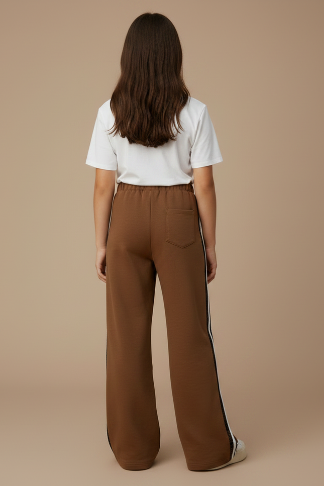 Pantalon Japonais Marron Ample Sport Leopard Fille - Molleton - vue 2