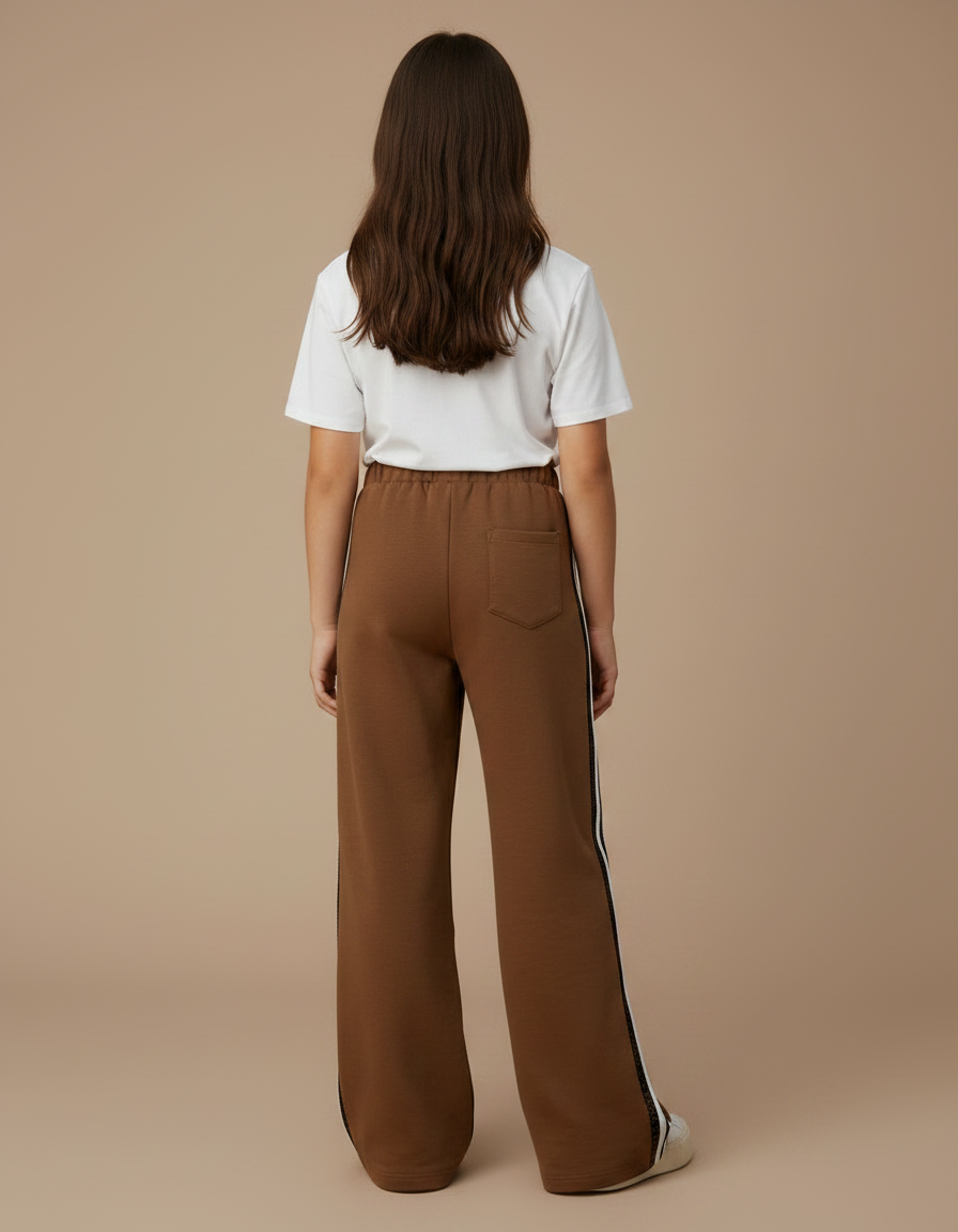 Pantalon Japonais Marron Ample Sport Leopard Fille - Molleton - vue 2