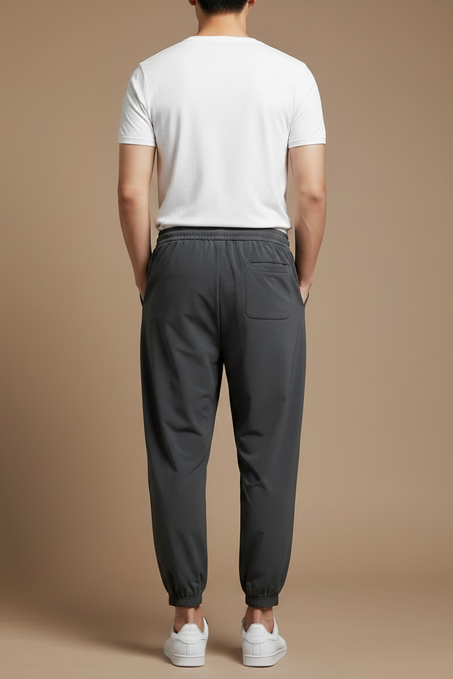 Pantalon Japonais Gris Fluide Décontracté Sport Homme - Polyester - vue 2