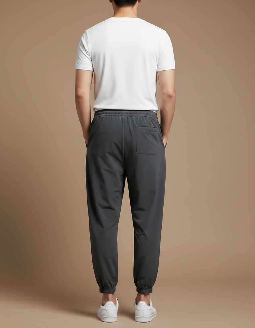 Pantalon Japonais Gris Fluide Décontracté Sport Homme - Polyester - vue 2