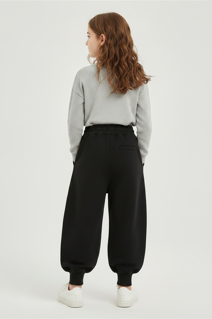 Pantalon Japonais Noir Molleton Ample Hiver Enfant - vue 2