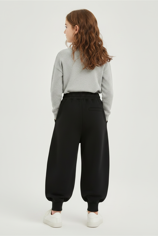 Pantalon Japonais Noir Molleton Ample Hiver Enfant - vue 2