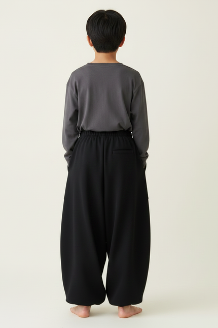 Pantalon Japonais Noir Ample Molleton Enfant - vue 2