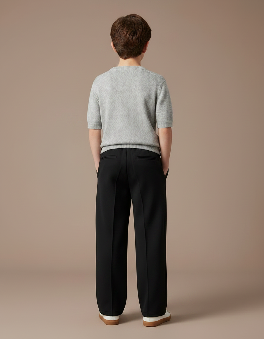 Pantalon Japonais Noir Ample Décontracté Garçon Cordon - Gabardine - vue 2