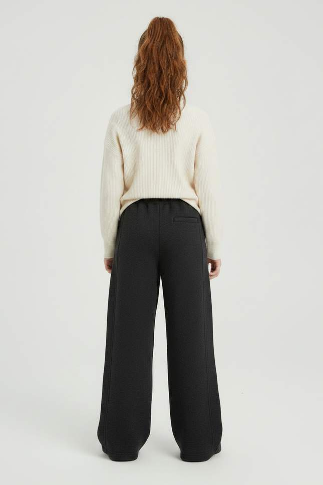 Pantalon Japonais Noir Ample Molleton Chaud Confortable - Gris - vue 2