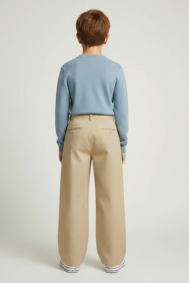 Pantalon Japonais Beige Ample Enfant Décontracté - Gabardine - vue 2