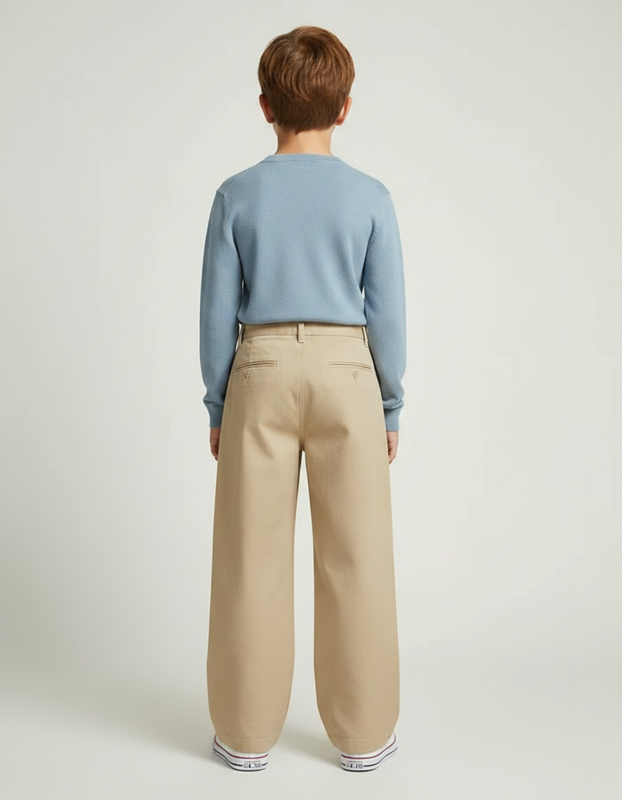 Pantalon Japonais Beige Ample Enfant Décontracté - Gabardine - vue 2