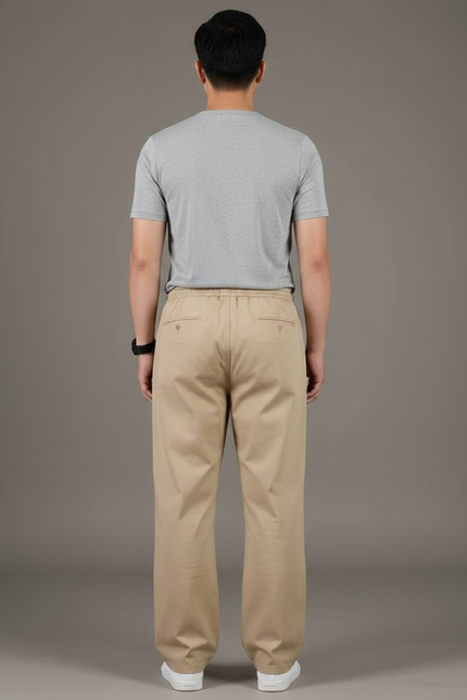 Pantalon Japonais Beige Ample Cordon Décontracté Homme - Toile - vue 2