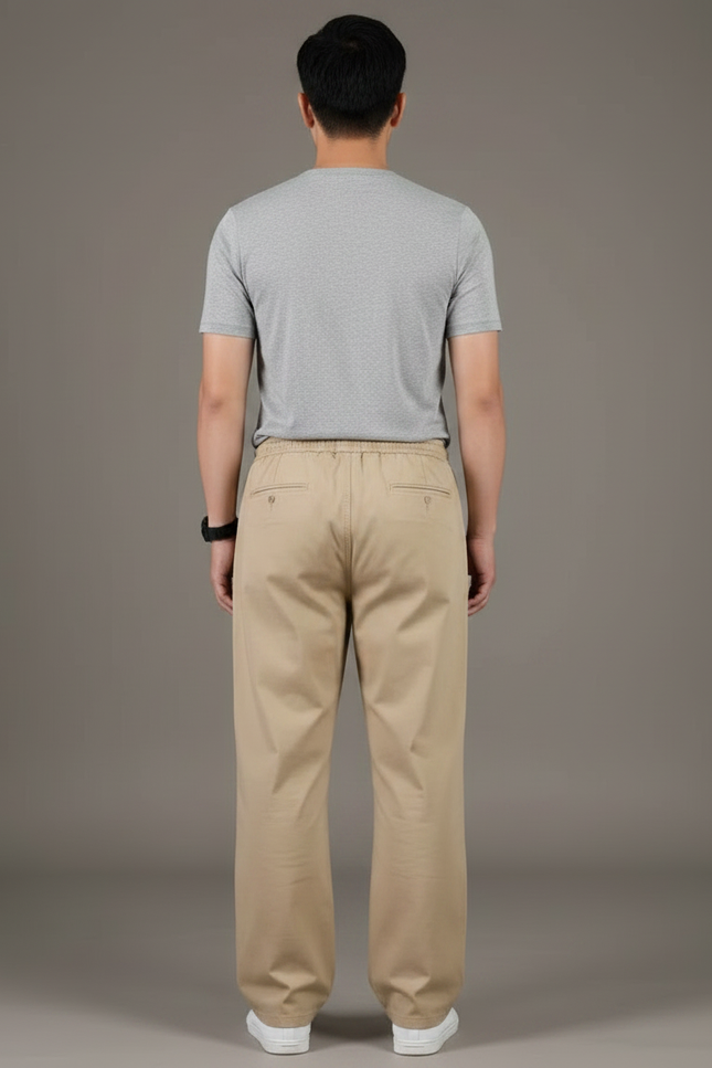 Pantalon Japonais Beige Ample Cordon Décontracté Homme - Toile - vue 2